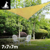 Wallaroo Triangle Shade Sail 7x7x7 - Sand - Front View
