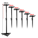 Karrera Adjustable Floor Speaker Stand Surround Sound - Black - Front View