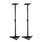 Karrera Adjustable Floor Speaker Stand Surround Sound - Black - Rear View