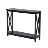 Sarantino Isla X-Frame Console Table in Black