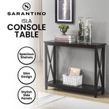 Sarantino Isla X-Frame Console Table in Black - Side View