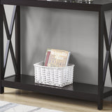 Sarantino Isla X-Frame Console Table in Black - 45-Degree Angle