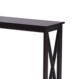 Sarantino Isla X-Frame Console Table in Black - Low Angle