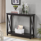 Sarantino Isla X-Frame Console Table in Black - Extra Image