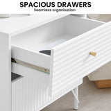 Sarantino Diego Bedside Table Night Stand with 2 Drawers - White