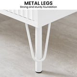 Sarantino Diego Bedside Table Night Stand with 2 Drawers - White