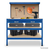 Kartrite 3-layered Work Bench Garage Storage Table Tool Shop Shelf - Top-Down View