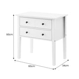 Sarantino Sven Bedside Table Night Stand - White - Side View