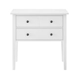 Sarantino Sven Bedside Table Night Stand - White - Top-Down View