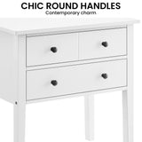 Sarantino Sven Bedside Table Night Stand - White - Close-Up Angle