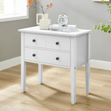 Sarantino Sven Bedside Table Night Stand - White - Low Angle