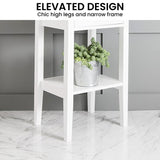 Sarantino Rue Bedside Table - White - Close-Up Angle