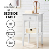 Sarantino Rue Bedside Table - White - Extra Image