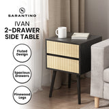 Sarantino Ivan Bedside Table Night Stand - Black/natural - Extra Image