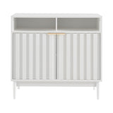 Sarantino Eleni 2-Door Sideboard Buffet Hallway Cabinet Storage Console Cupboard in White - Front View