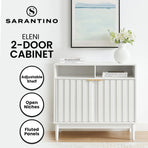 Sarantino Eleni 2-Door Sideboard Buffet Hallway Cabinet Storage Console Cupboard in White