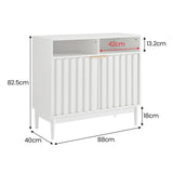 Sarantino Eleni 2-Door Sideboard Buffet Hallway Cabinet Storage Console Cupboard in White - Top-Down View