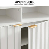 Sarantino Eleni 2-Door Sideboard Buffet Hallway Cabinet Storage Console Cupboard in White - Low Angle
