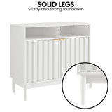 Sarantino Eleni 2-Door Sideboard Buffet Hallway Cabinet Storage Console Cupboard in White - Extra Image