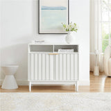 Sarantino Eleni 2-Door Sideboard Buffet Hallway Cabinet Storage Console Cupboard in White - Extra Image