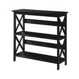 Sarantino Lucas 3-Tier Bookshelf Display Rack in Black - Top-Down View