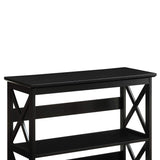 Sarantino Lucas 3-Tier Bookshelf Display Rack in Black - 45-Degree Angle
