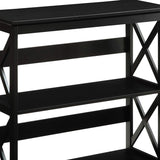 Sarantino Lucas 3-Tier Bookshelf Display Rack in Black - Close-Up Angle