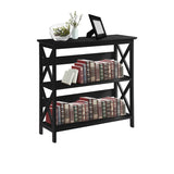 Sarantino Lucas 3-Tier Bookshelf Display Rack in Black - Low Angle