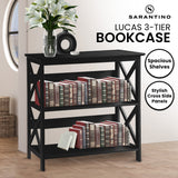 Sarantino Lucas 3-Tier Bookshelf Display Rack in Black - Extra Image