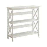 Sarantino Lucas 3-Tier Bookshelf Display Rack in White - Front View