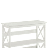 Sarantino Lucas 3-Tier Bookshelf Display Rack in White - 45-Degree Angle