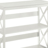 Sarantino Lucas 3-Tier Bookshelf Display Rack in White - Close-Up Angle