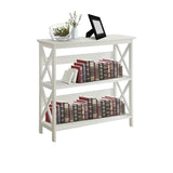 Sarantino Lucas 3-Tier Bookshelf Display Rack in White - Low Angle