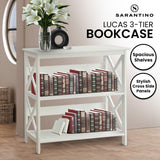 Sarantino Lucas 3-Tier Bookshelf Display Rack in White - Extra Image