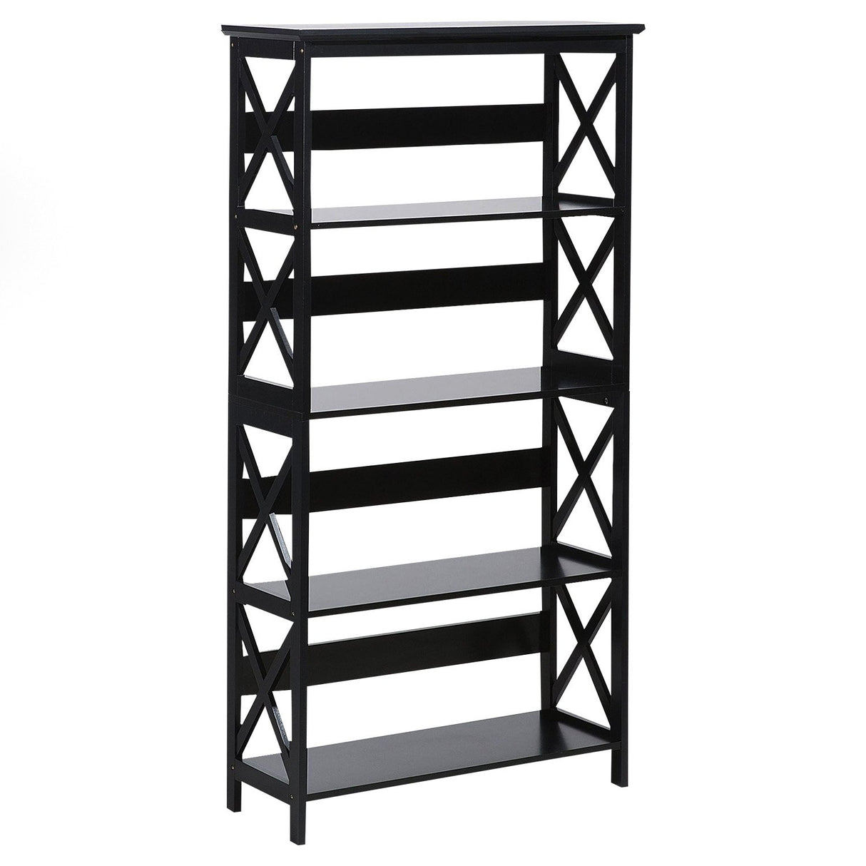 Sarantino Daphne 5-tier Cross Panel Bookshelf