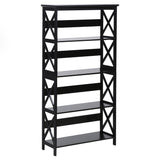 Sarantino Daphne 5-tier Cross Panel Bookshelf - Front View