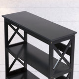 Sarantino Daphne 5-tier Cross Panel Bookshelf - Low Angle