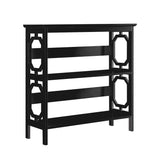 Sarantino Laurel 3-Tier Bookshelf Display Rack in Black - Front View