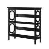 Sarantino Laurel 3-Tier Bookshelf Display Rack in Black - Top-Down View