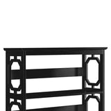 Sarantino Laurel 3-Tier Bookshelf Display Rack in Black - Rear View