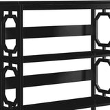 Sarantino Laurel 3-Tier Bookshelf Display Rack in Black - Close-Up Angle