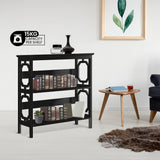 Sarantino Laurel 3-Tier Bookshelf Display Rack in Black - Extra Image