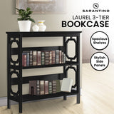 Sarantino Laurel 3-Tier Bookshelf Display Rack in Black - Extra Image