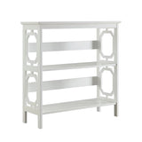 Sarantino Laurel 3-Tier Bookshelf Display Rack in White - Front View
