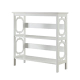 Sarantino Laurel 3-Tier Bookshelf Display Rack in White - Top-Down View