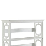 Sarantino Laurel 3-Tier Bookshelf Display Rack in White - 45-Degree Angle