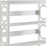 Sarantino Laurel 3-Tier Bookshelf Display Rack in White - Close-Up Angle