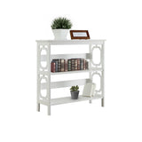 Sarantino Laurel 3-Tier Bookshelf Display Rack in White - Low Angle
