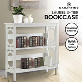Sarantino Laurel 3-Tier Bookshelf Display Rack in White - Extra Image