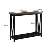 Sarantino Cielo 2-Tier Console Table Dark Walnut - Front View